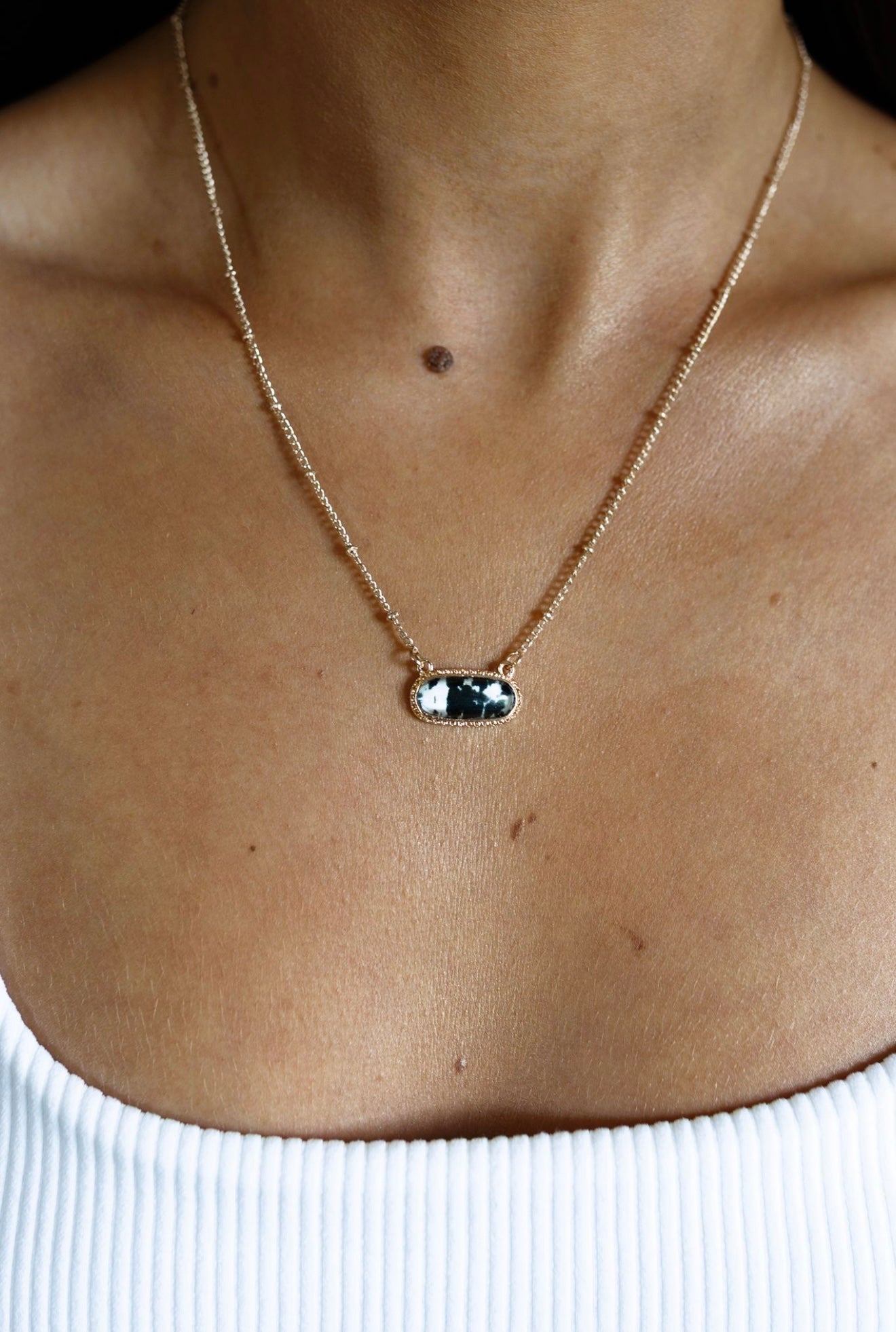 Black Cowhide Necklace