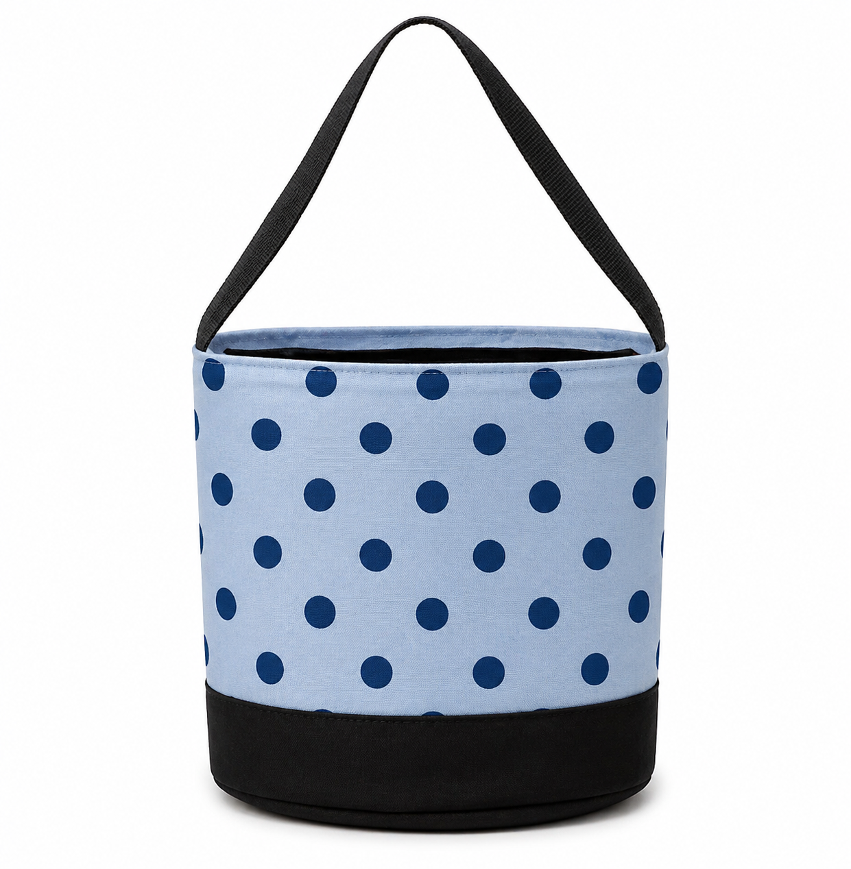 Blue Polka Dot Round Storage Bin