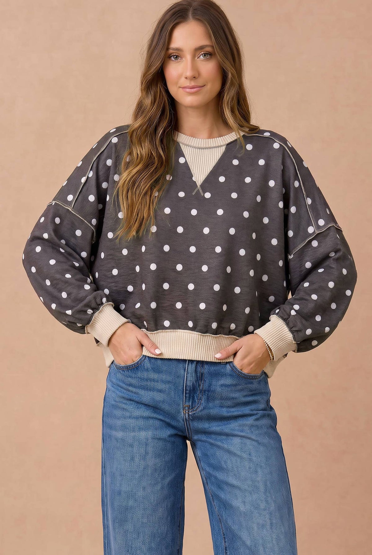 Oversized Polka Dot Pullover