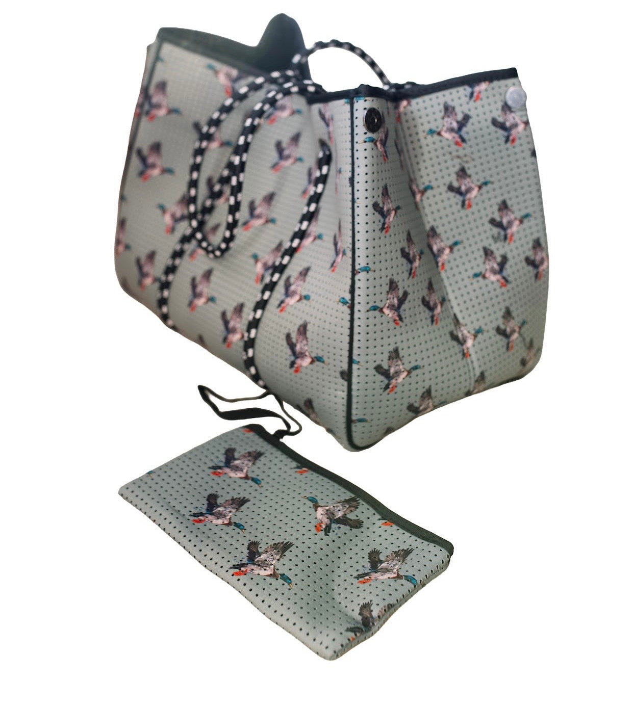 Green Duck  Large Tote Bag