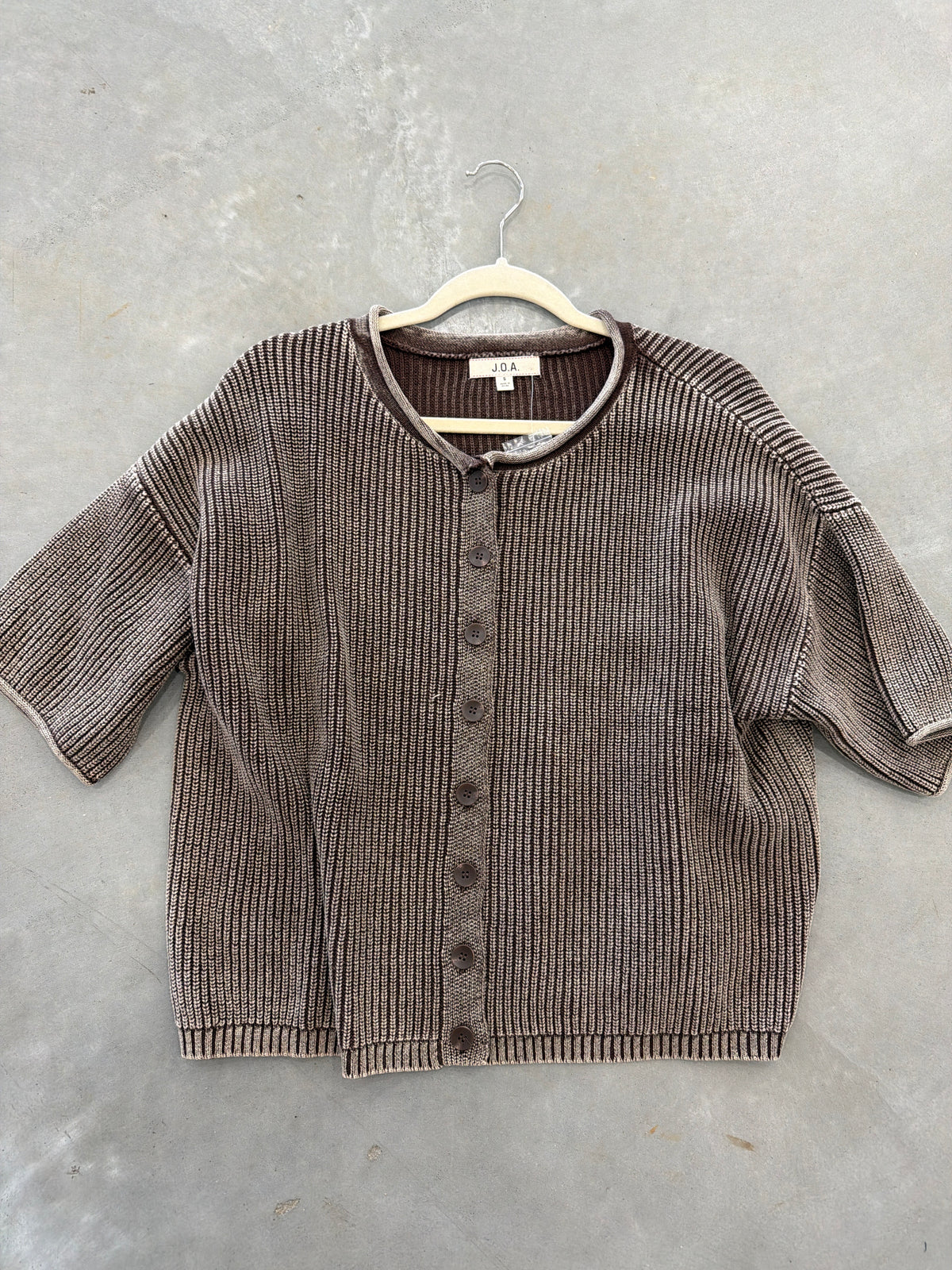Brown Button Down Knitted Top