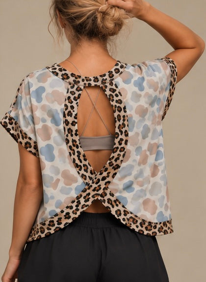 Camo Leopard Cross-Back Shirt