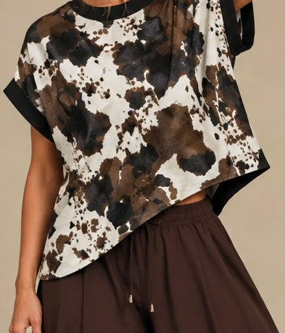 Brown Cowhide Cross-Back Shirt