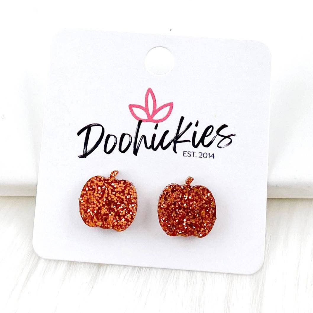 Pumpkin Studs- Fall Acrylic Singles: Leopard