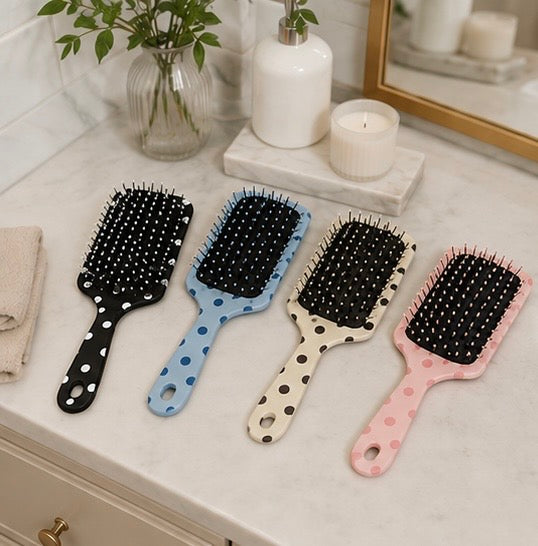 Pink Polka Dot Hairbrush