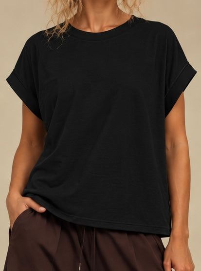 Solid Black Cross-Back Shirt