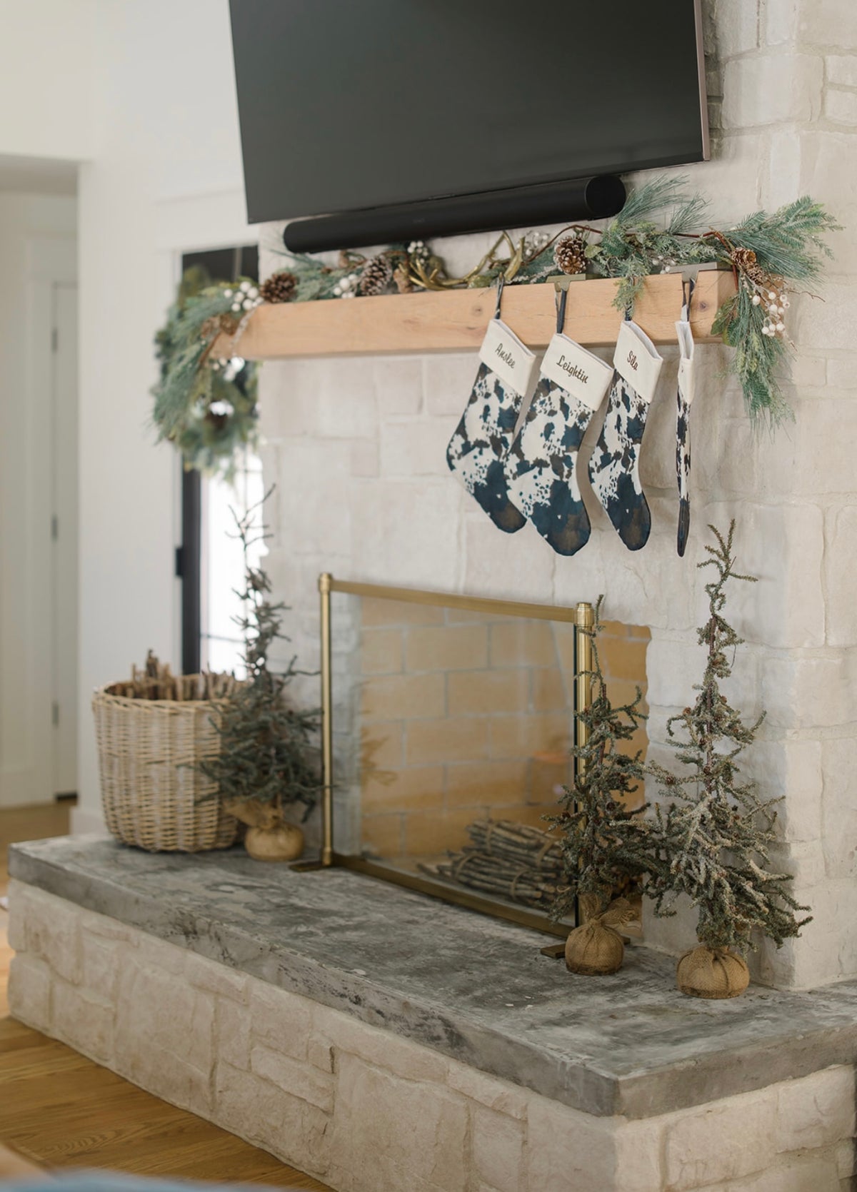 Brown Cowhide Christmas Stocking
