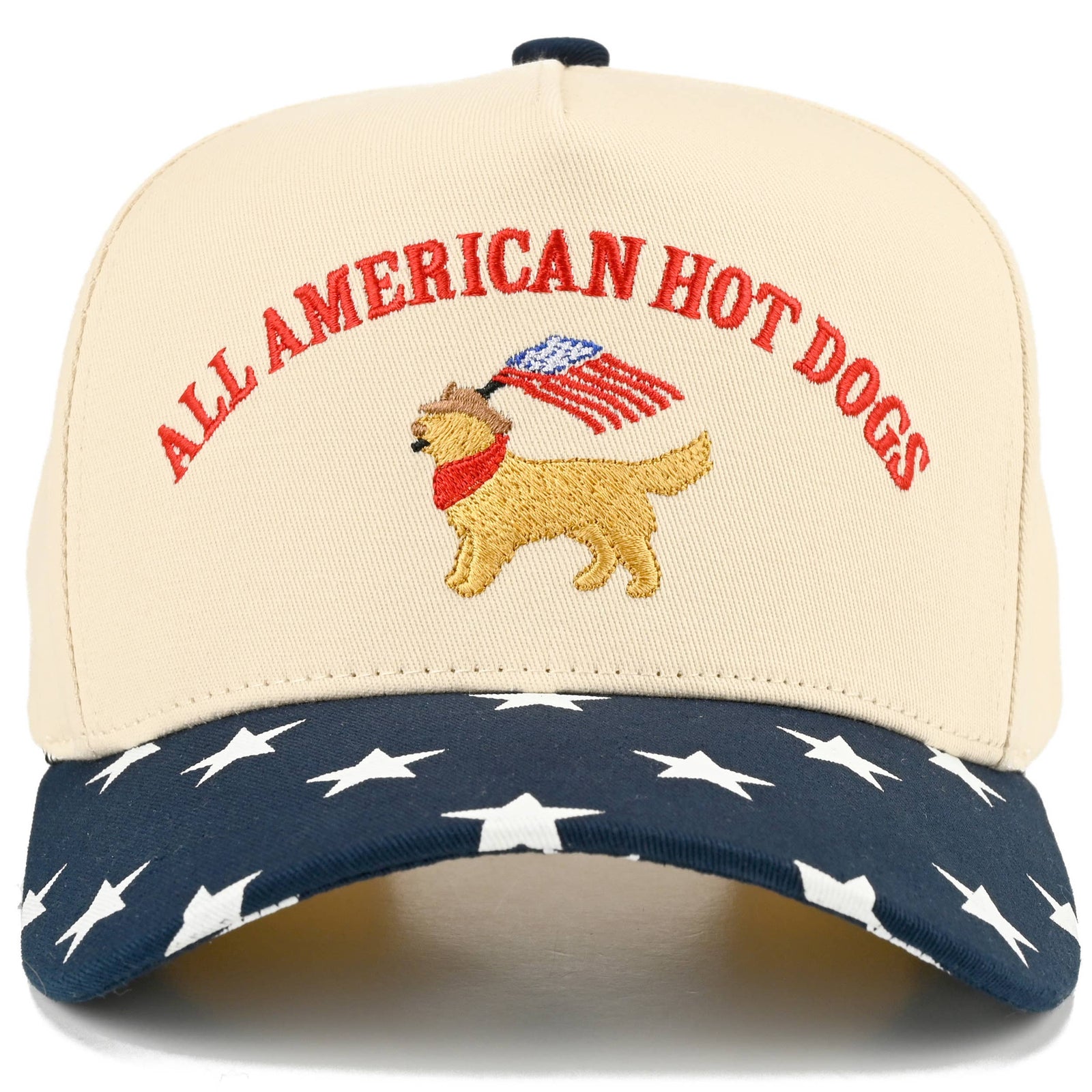 C.C ALL AMERICAN HOT DOGS Letter on Two Tone Trucker Hat: Navy