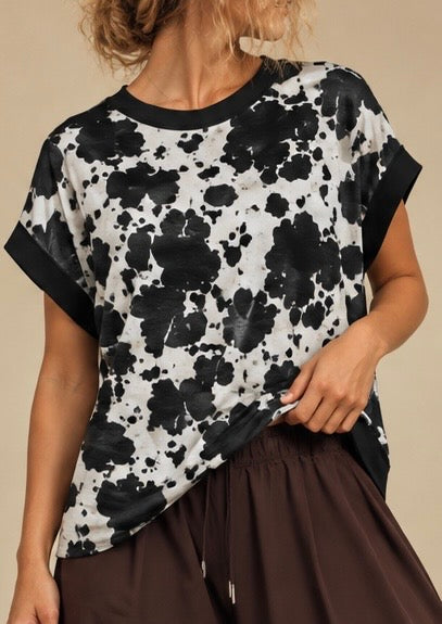 Black Cowhide Cross-Back Shirt
