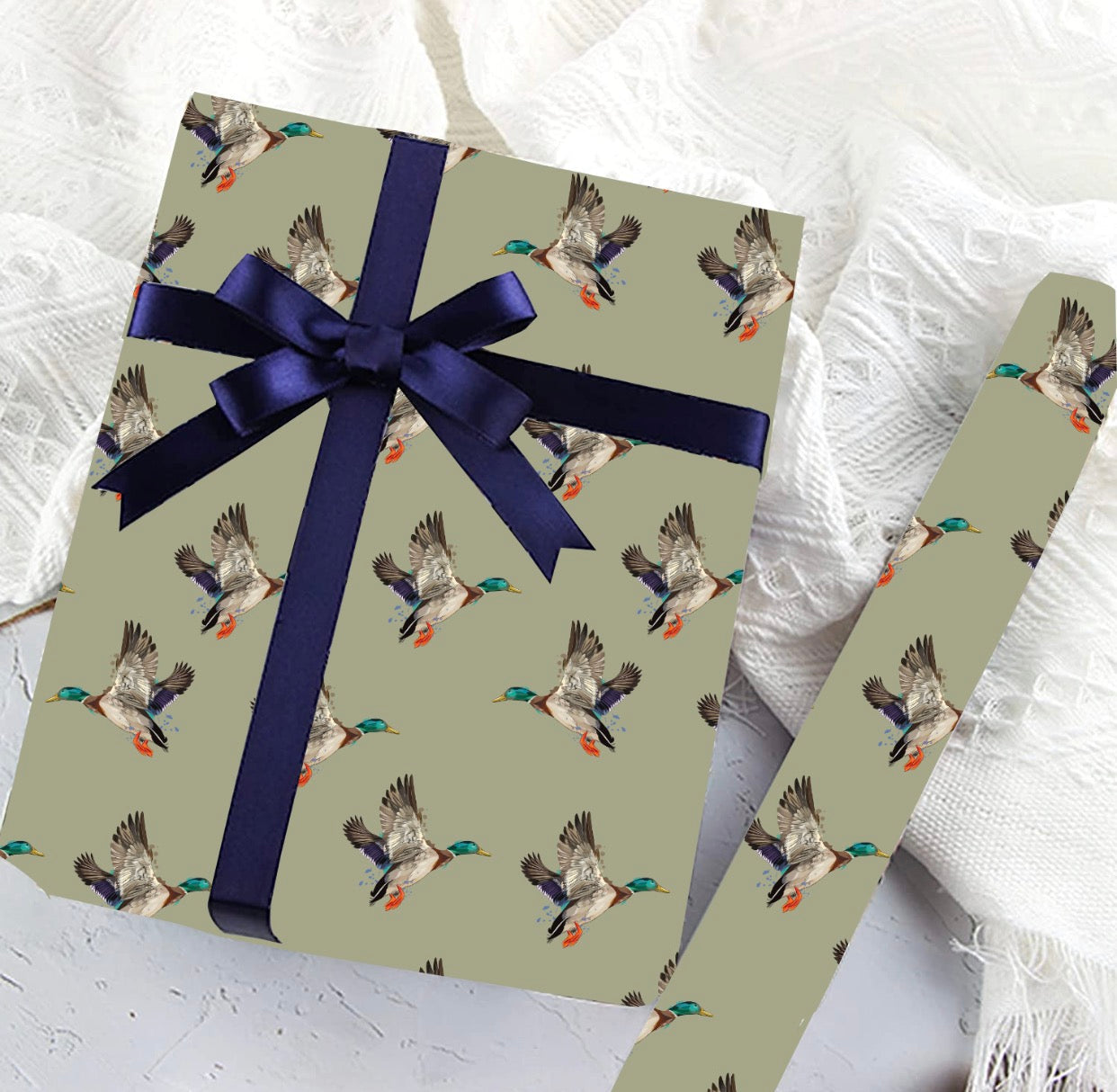 Green Duck Wrapping Paper