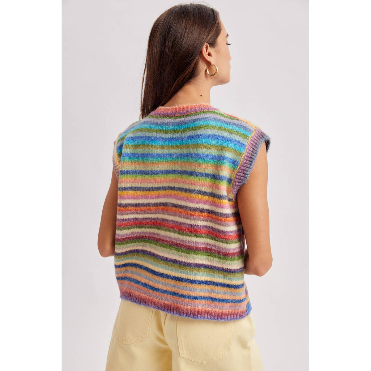 RAINBOW STRIPE SWEATER VEST