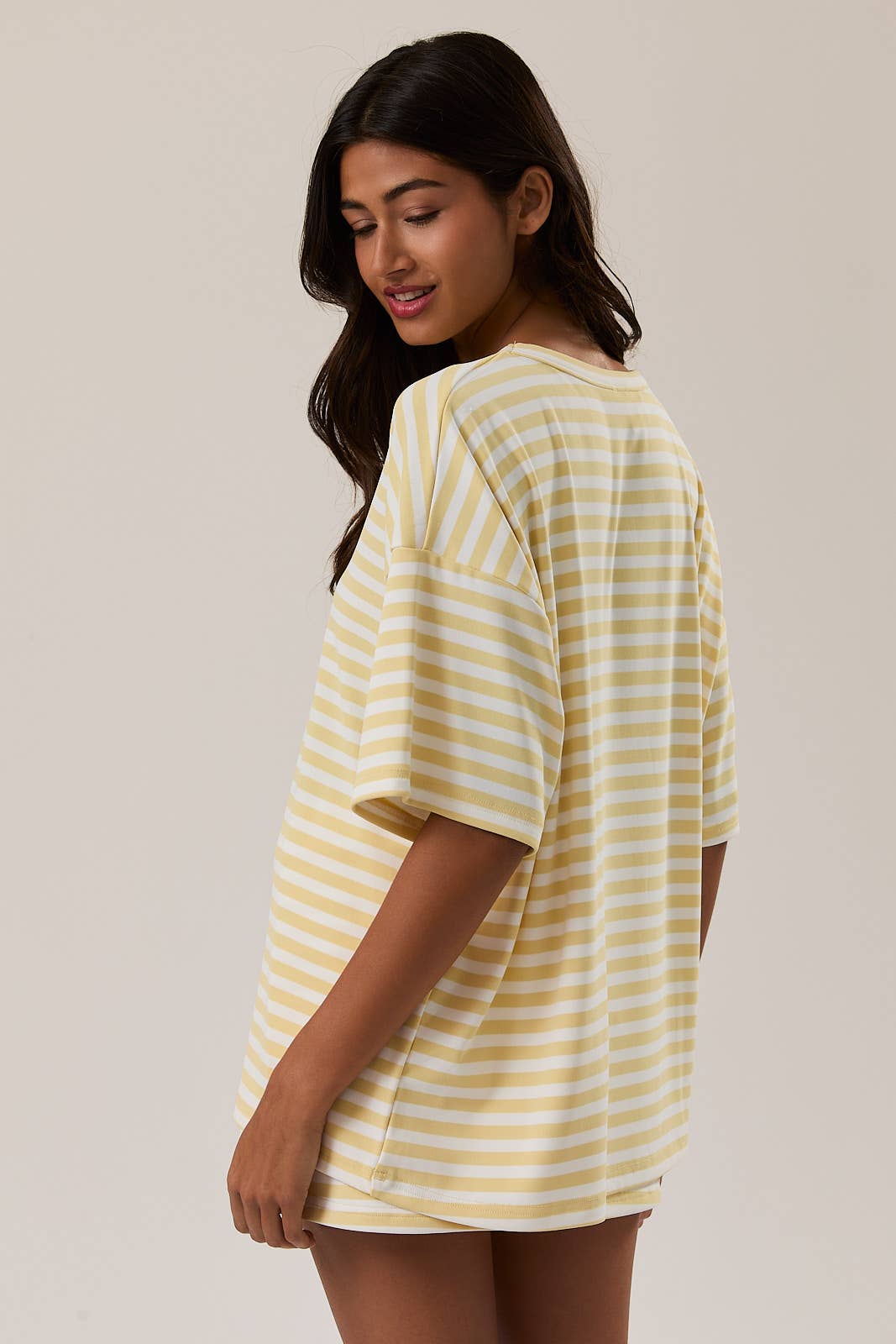 Yellow Striped Boxy Tee