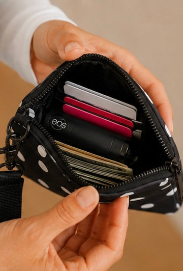 Polka Dot Dual Pouch Wristlet