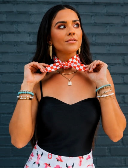 Red Checkerboard Buckaroo Scarf