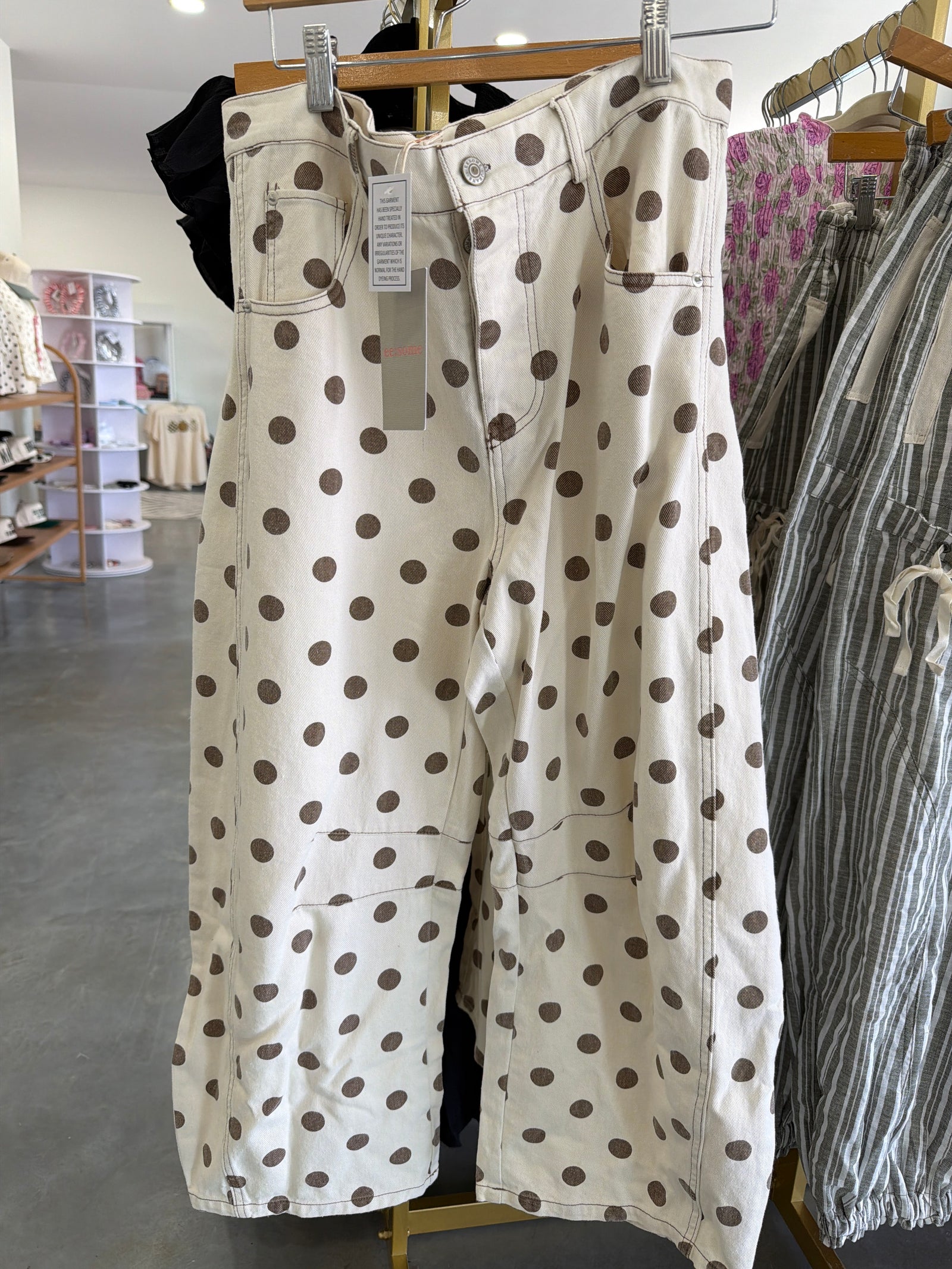 Polka Dot Barrel Pants