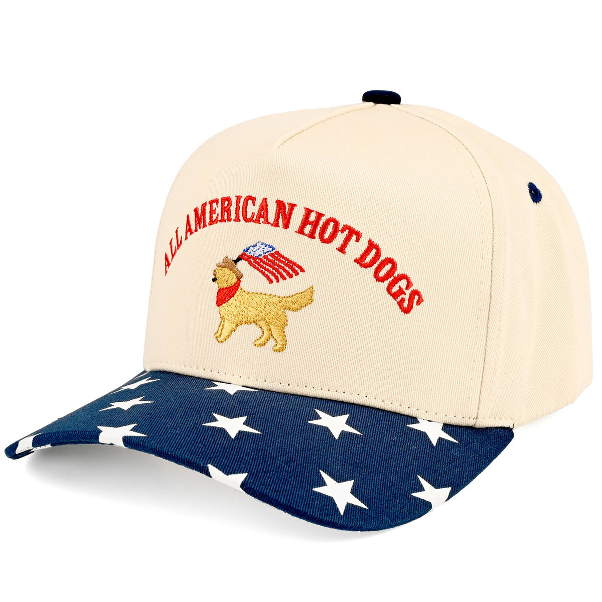 C.C ALL AMERICAN HOT DOGS Letter on Two Tone Trucker Hat: Navy