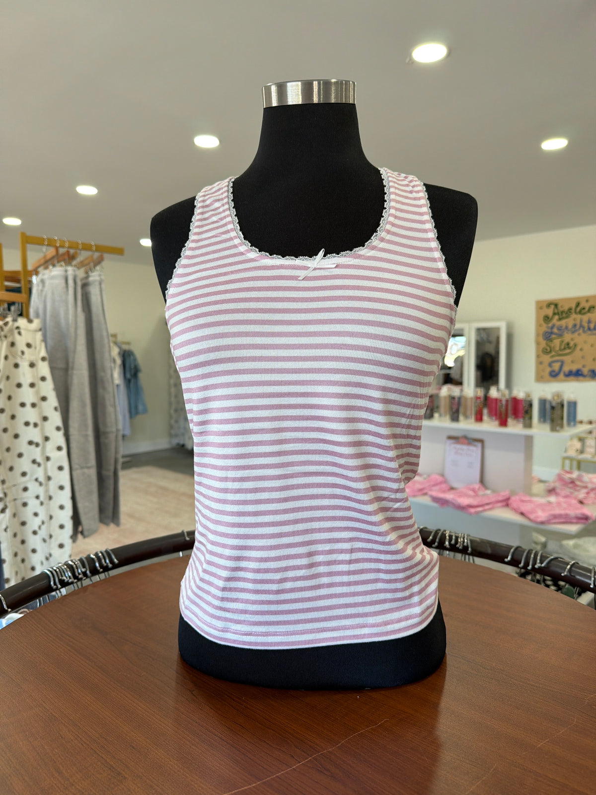 Pink stripe tank