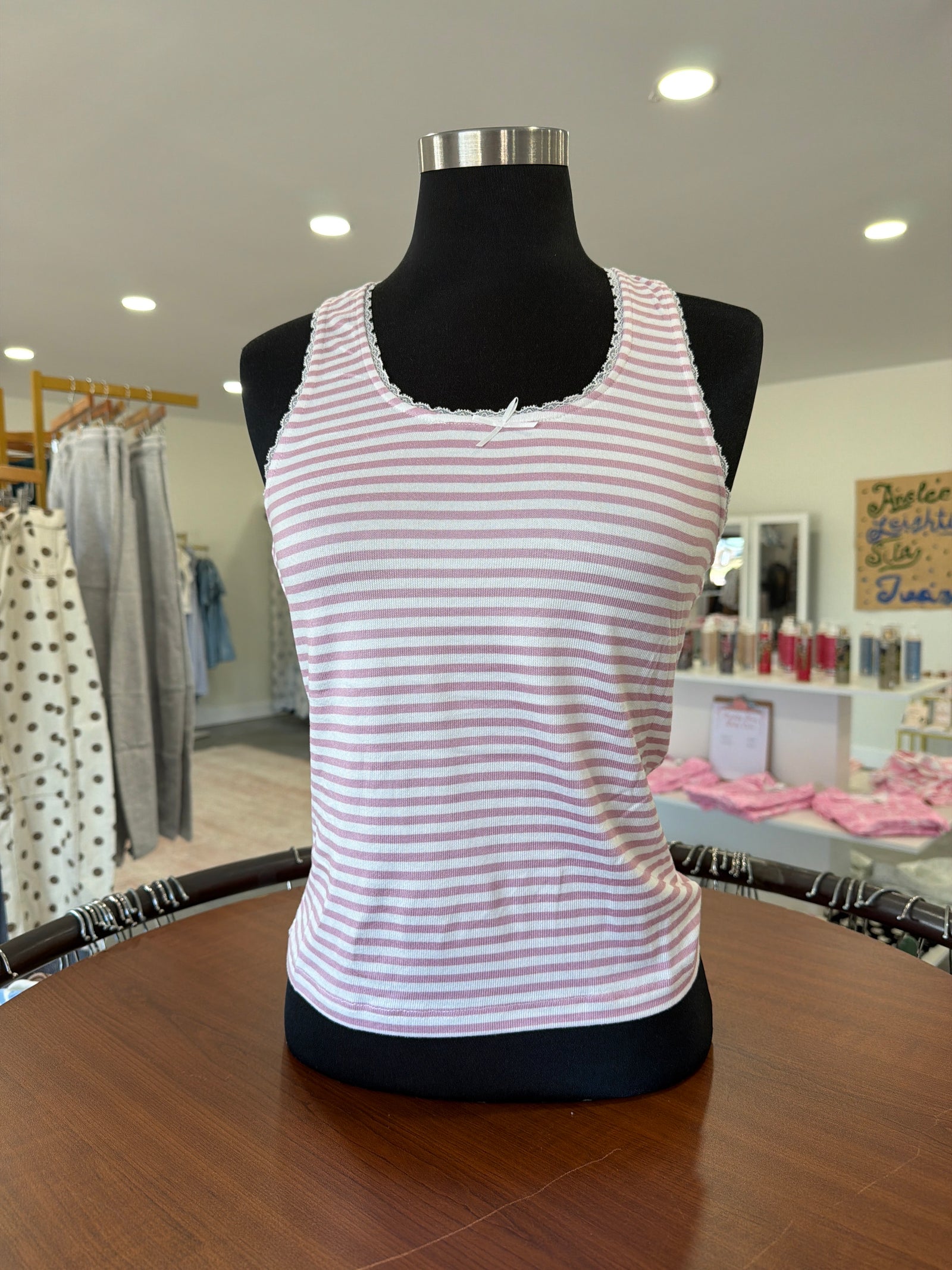 Pink stripe tank