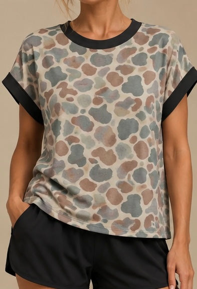 Black Camo Cross-Back Shirt