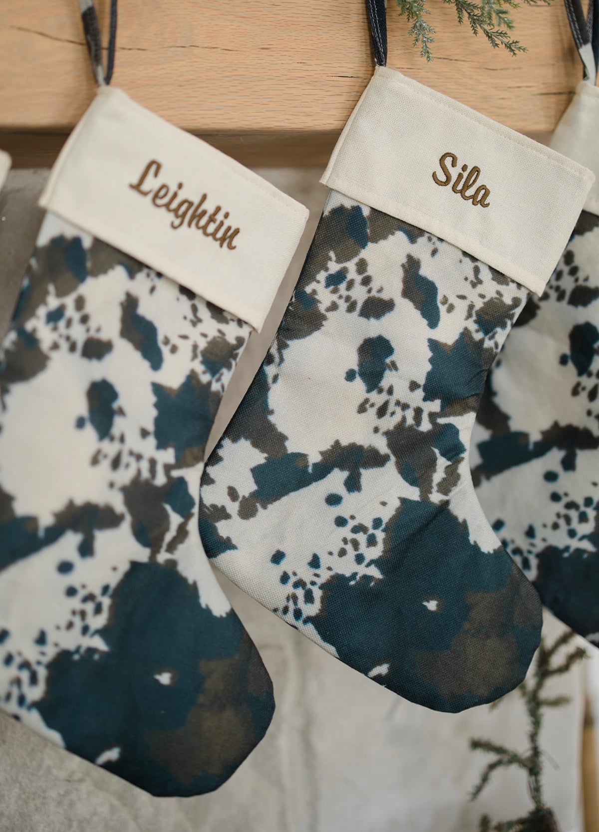 Brown Cowhide Christmas Stocking