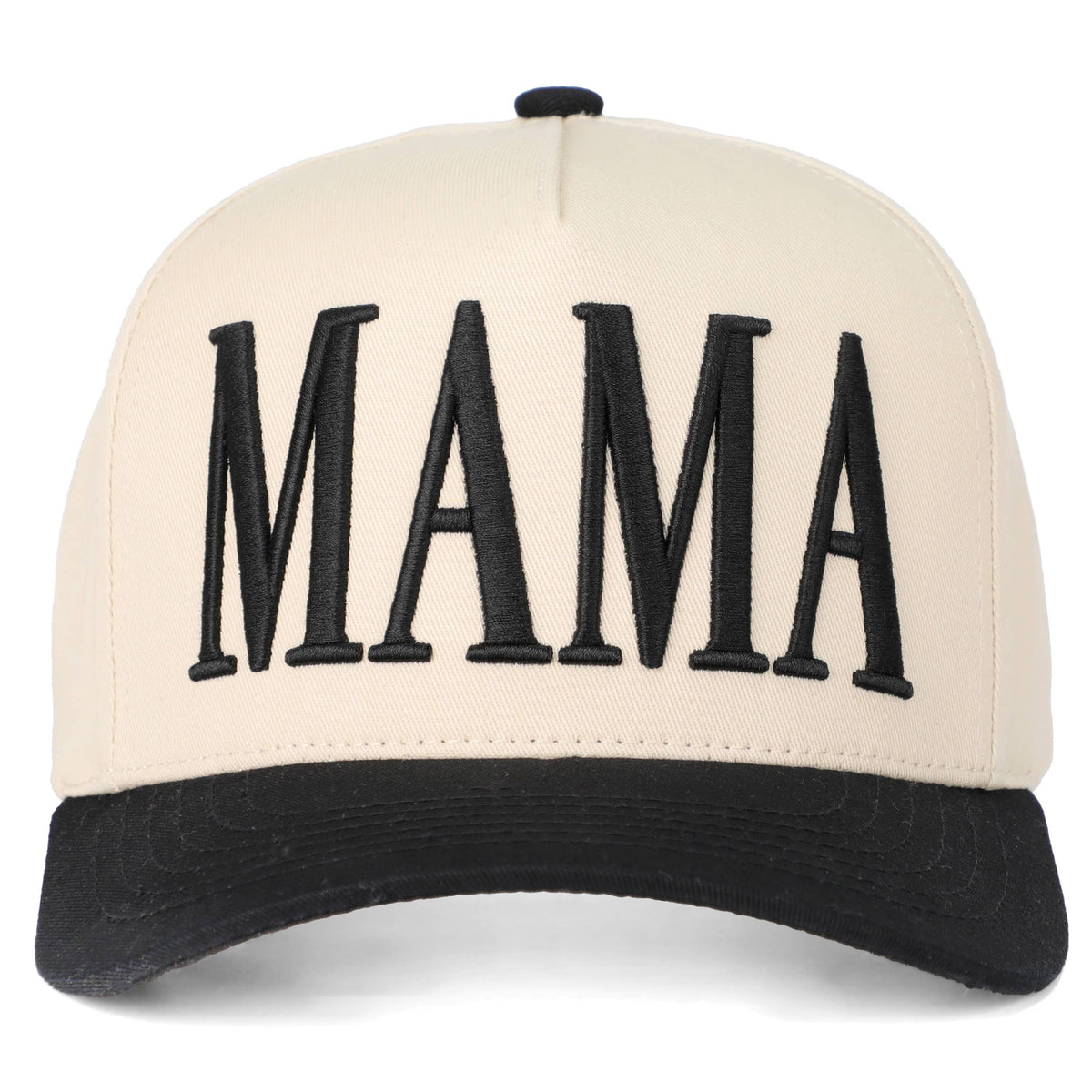 C.C MAMA Letter embroidered Snapback Trucker Hat: Black