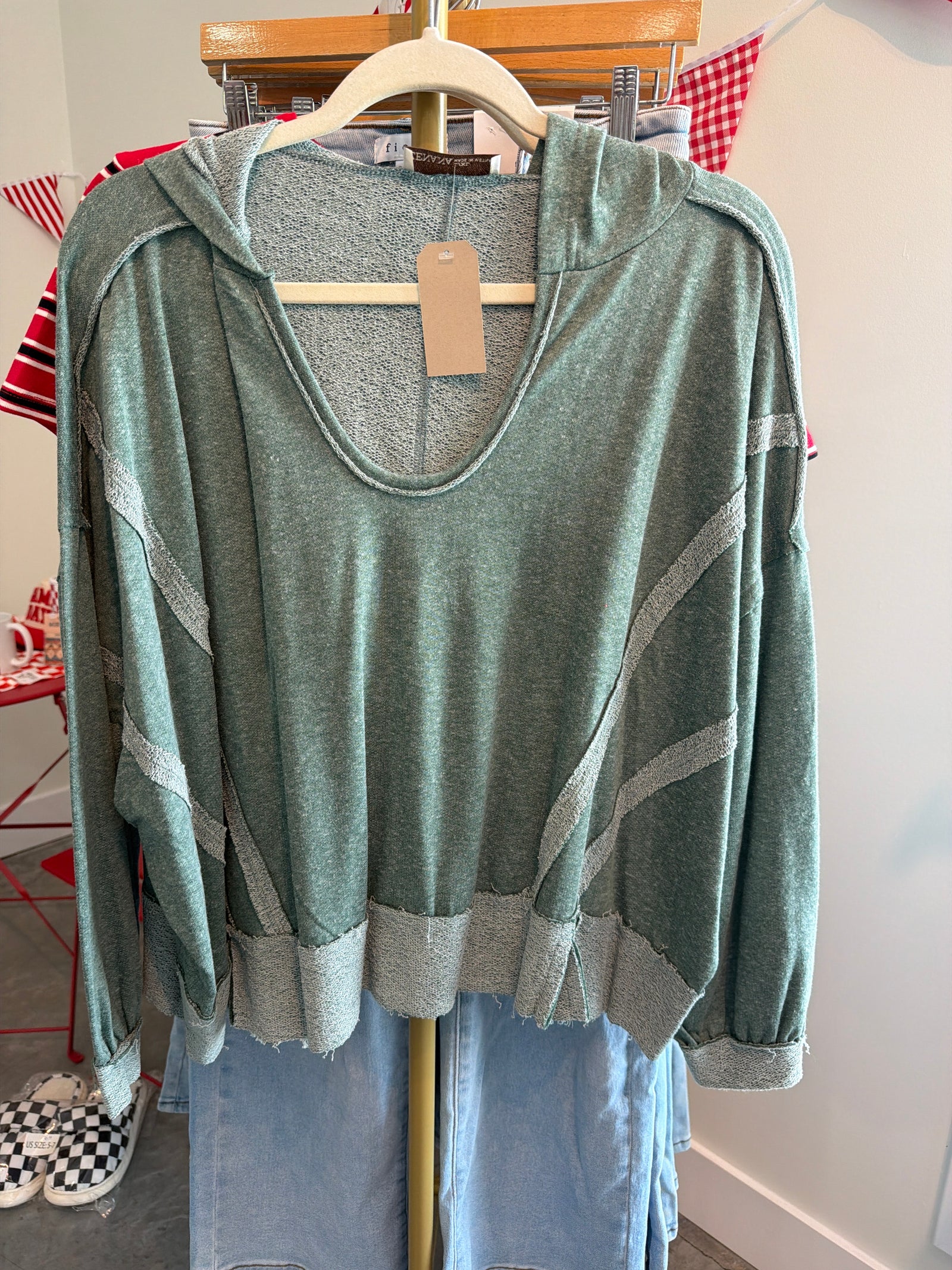 Green Sweater with Hood