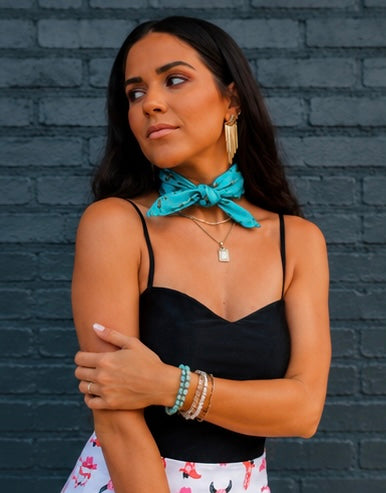 Turquoise Vintage Cowboy Buckaroo Scarf