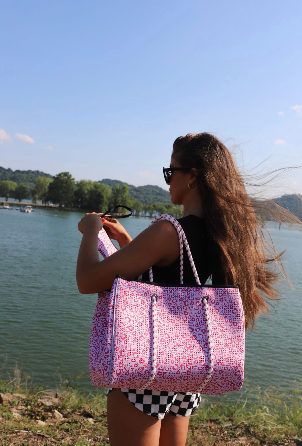 Pink Leopard Large Tote Bag