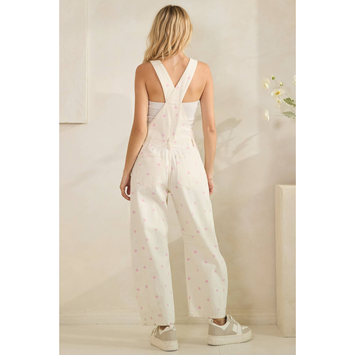 Navy Relaxed Chic Polka Dot Overalls