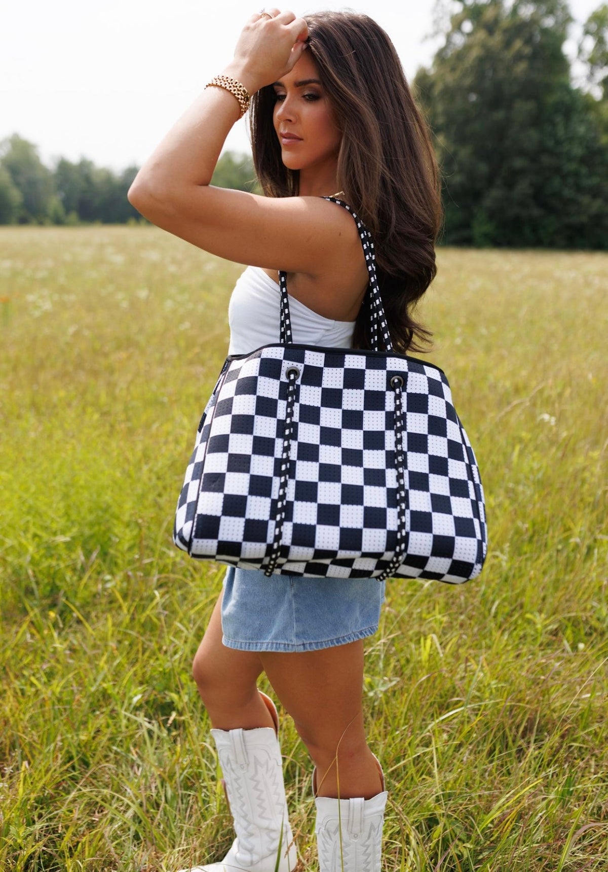 Checkerboard Large Tote Bag