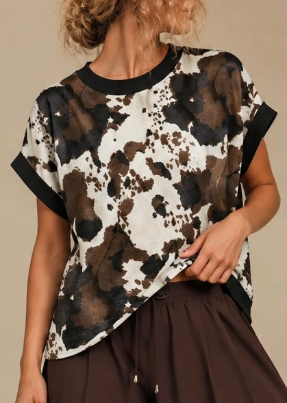 Brown Cowhide Cross-Back Shirt