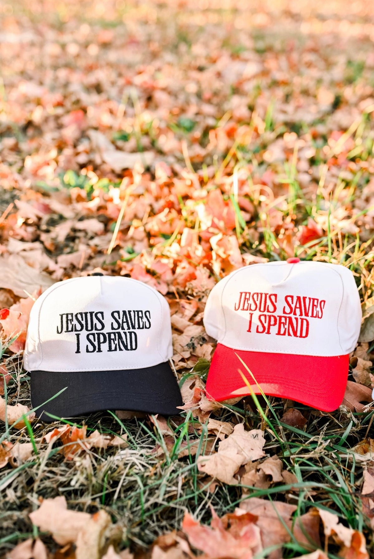Red Jesus Saves I Spend Hat