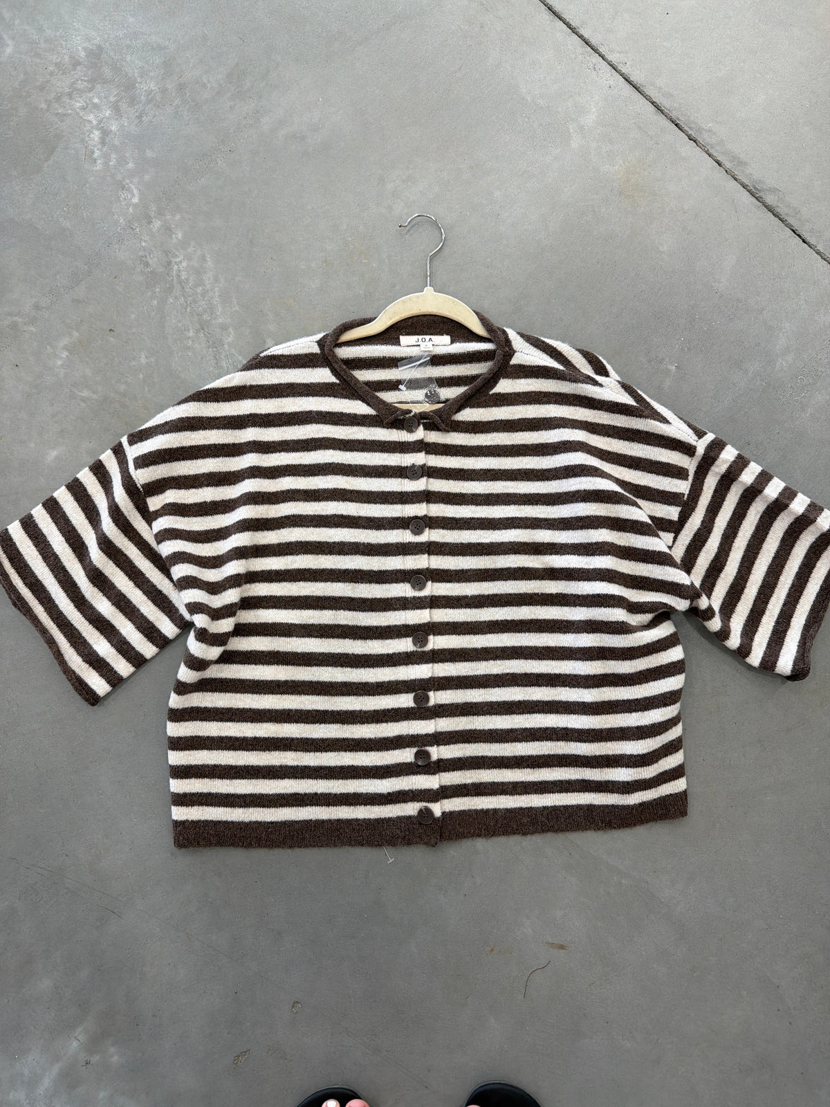 Brown Striped Sweater Top