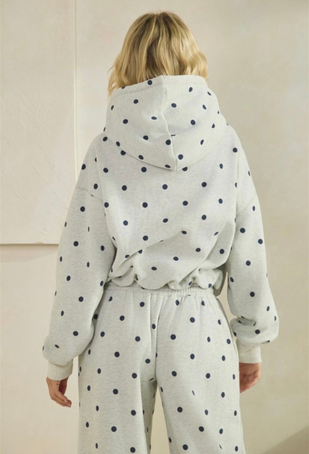 Grey &amp; Navy Polka Dot Jogger