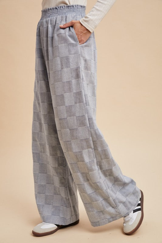 Checkered Wide Palazzo Pants