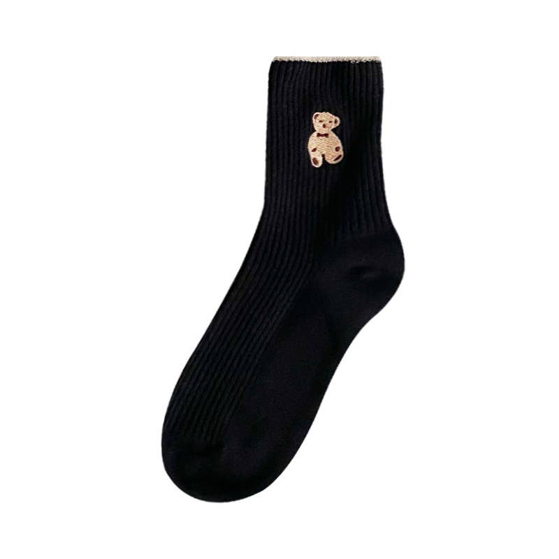 Teddy Bear Mid-Tube Socks - Women's: Mix / M