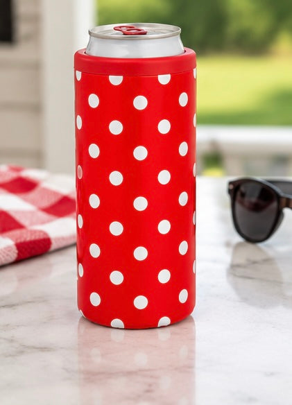 Red Polka Dot Hard Cooling Can
