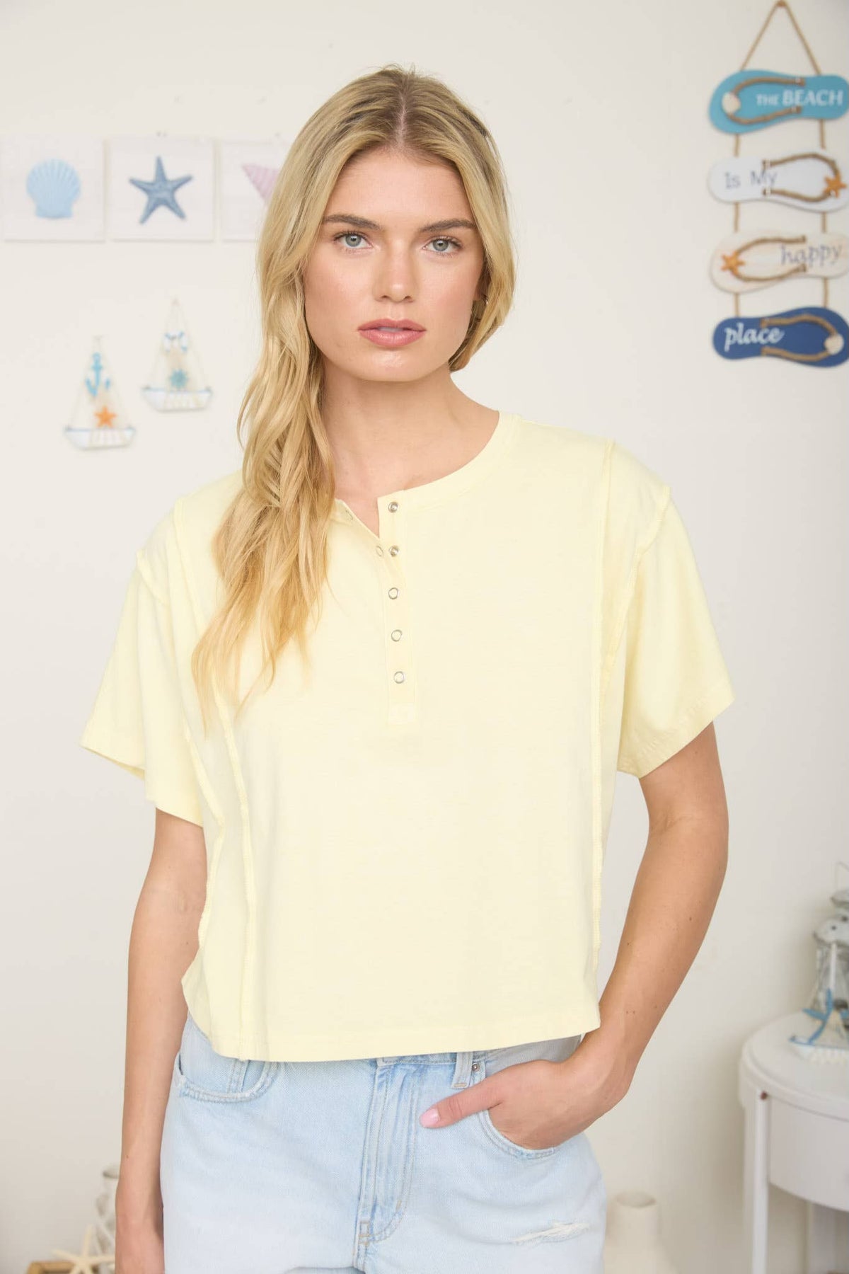 Butter Yellow Button Shirt