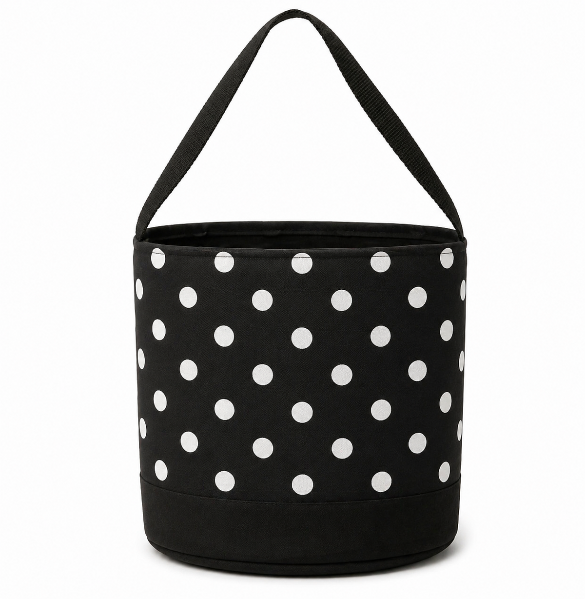 Black Polka Dot Round Storage Bin