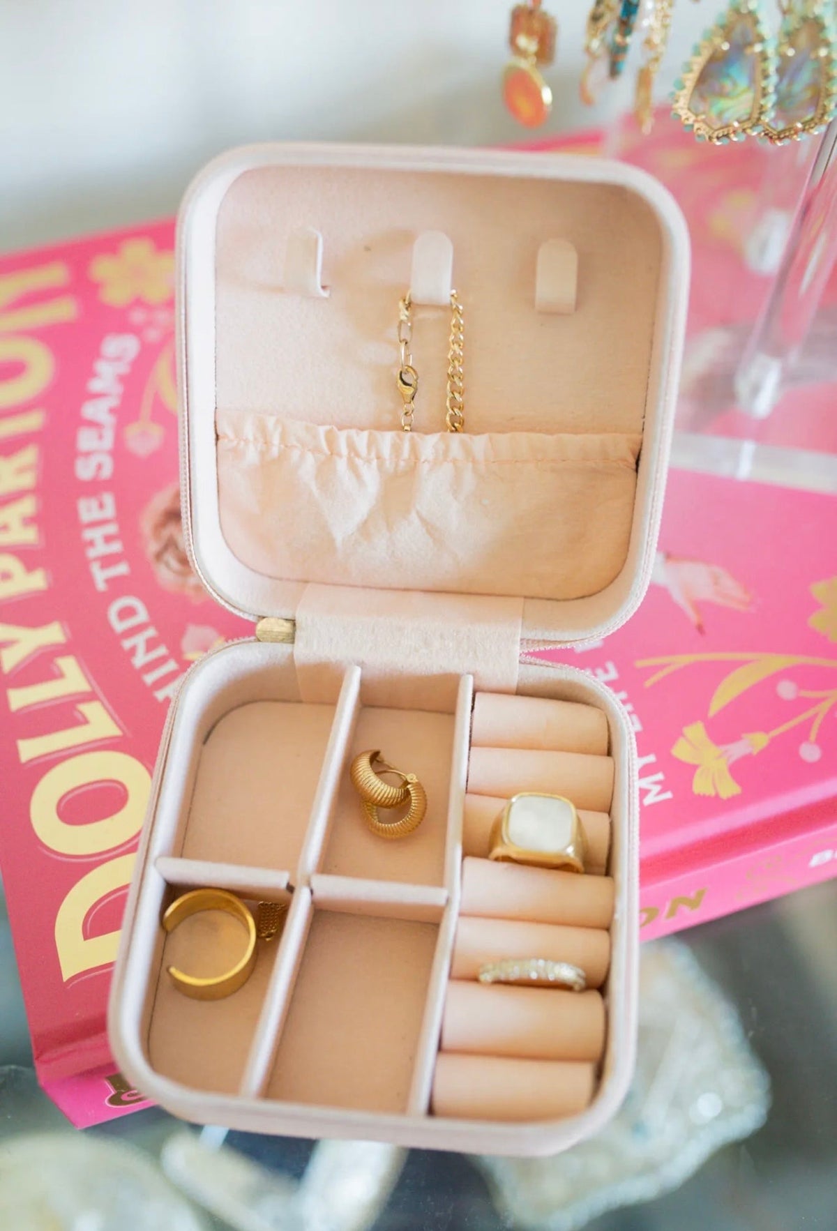 Pink Leopard Square Jewelry Case