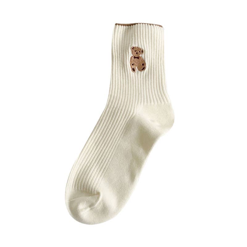 Teddy Bear Mid-Tube Socks - Women's: Mix / M