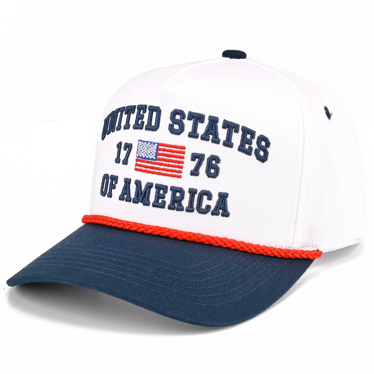 C.C UNITED STATES 1776 Letter on Two Tone Trucker Hat: USA
