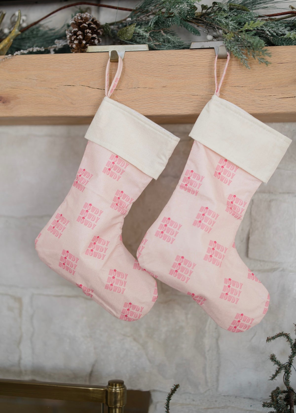 Pink Howdy Christmas Stocking