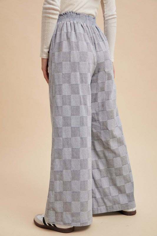 Checkered Wide Palazzo Pants