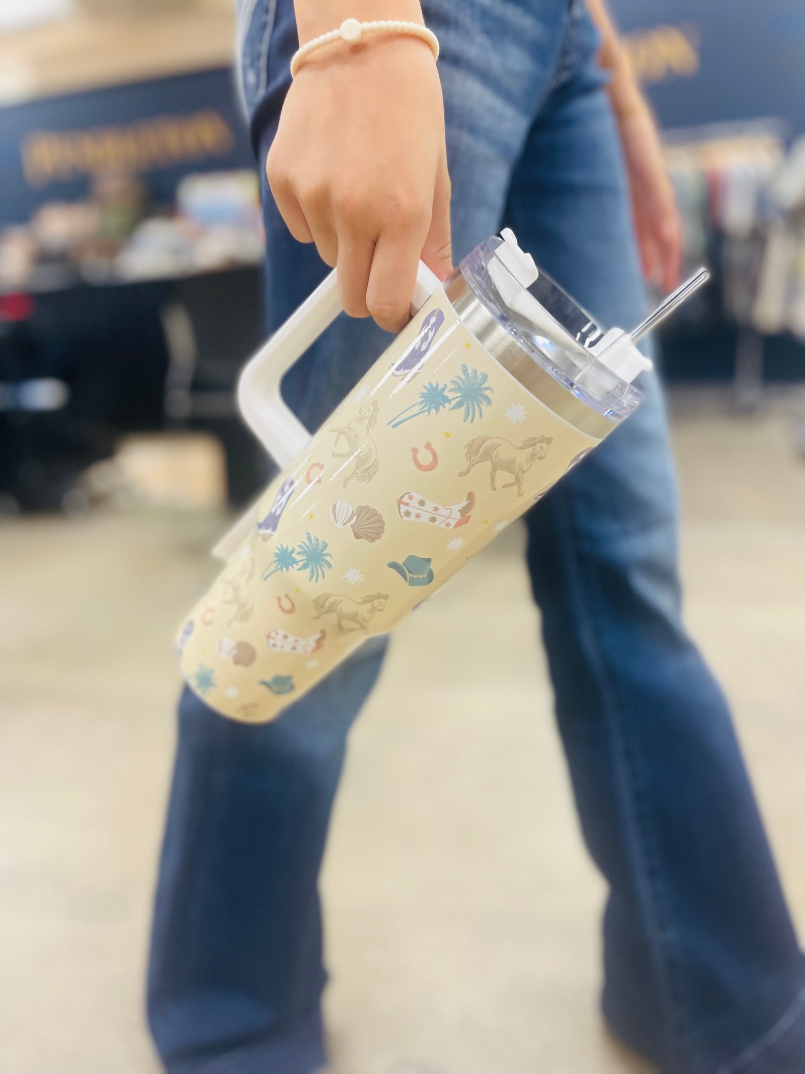 Coastal Cowgirl Tumbler with Handle