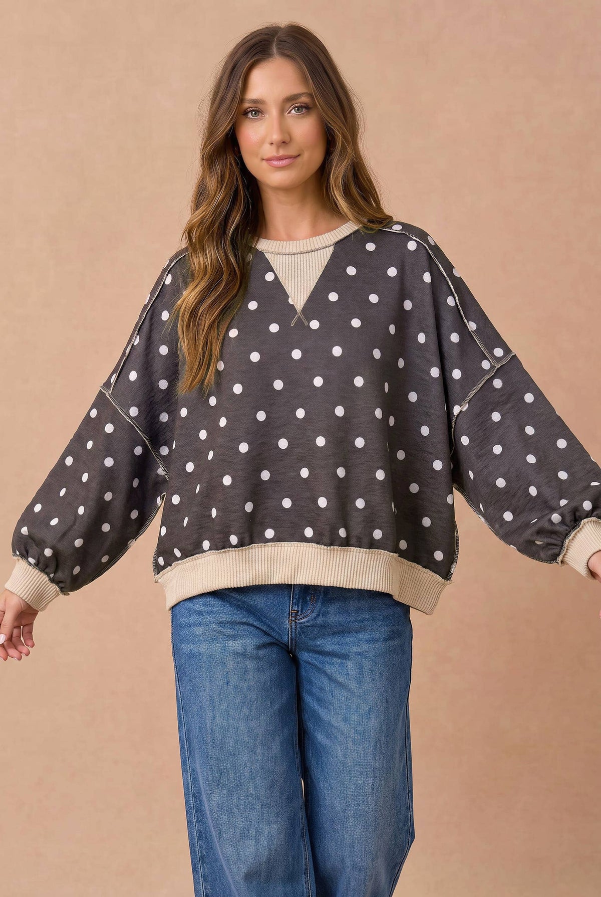 Oversized Polka Dot Pullover