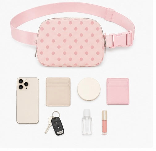 Pink Polka Dot Crossbody Bag