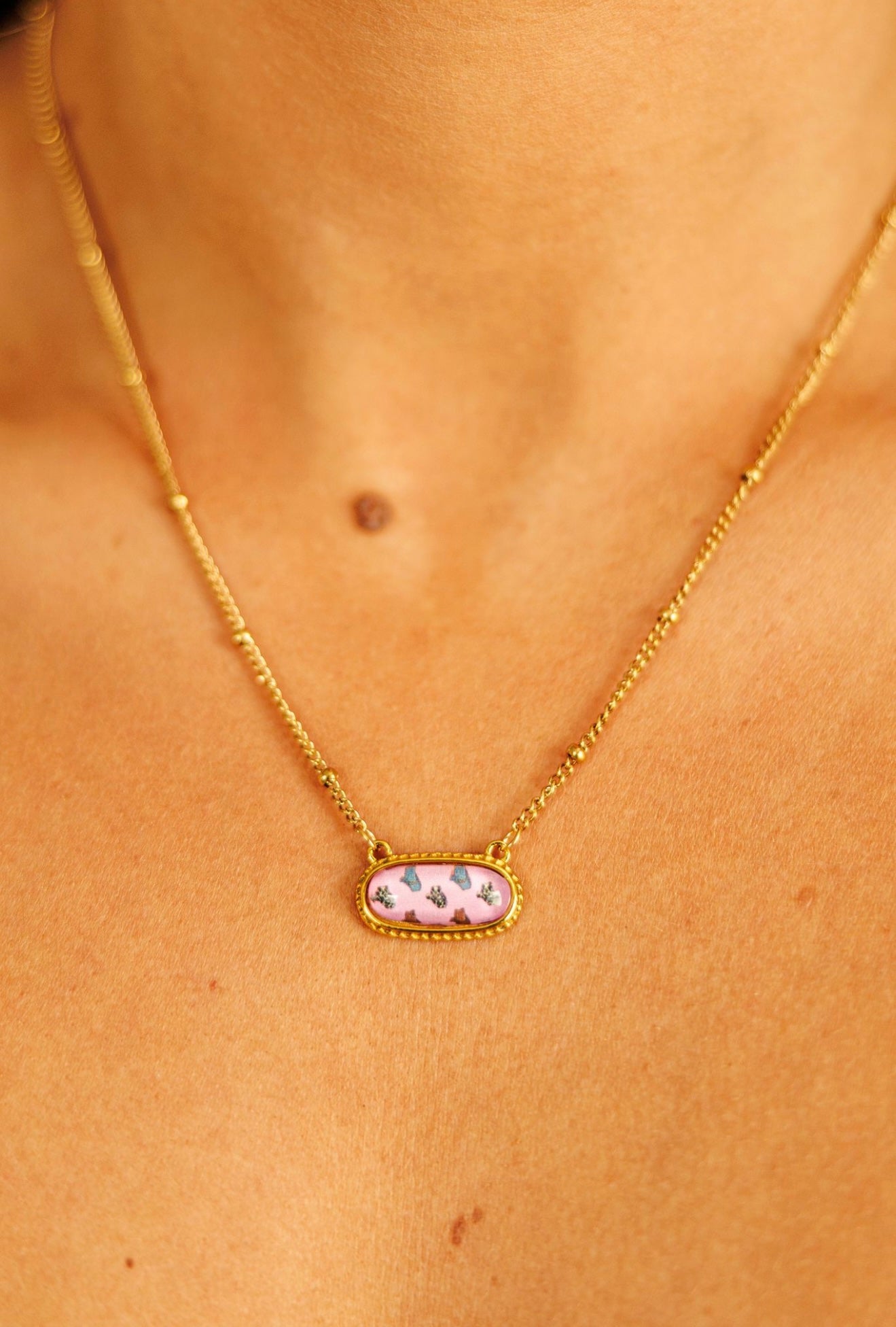 Pink Cowboy Hat Necklace