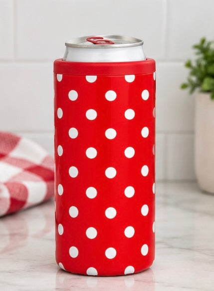 Red Polka Dot Hard Cooling Can