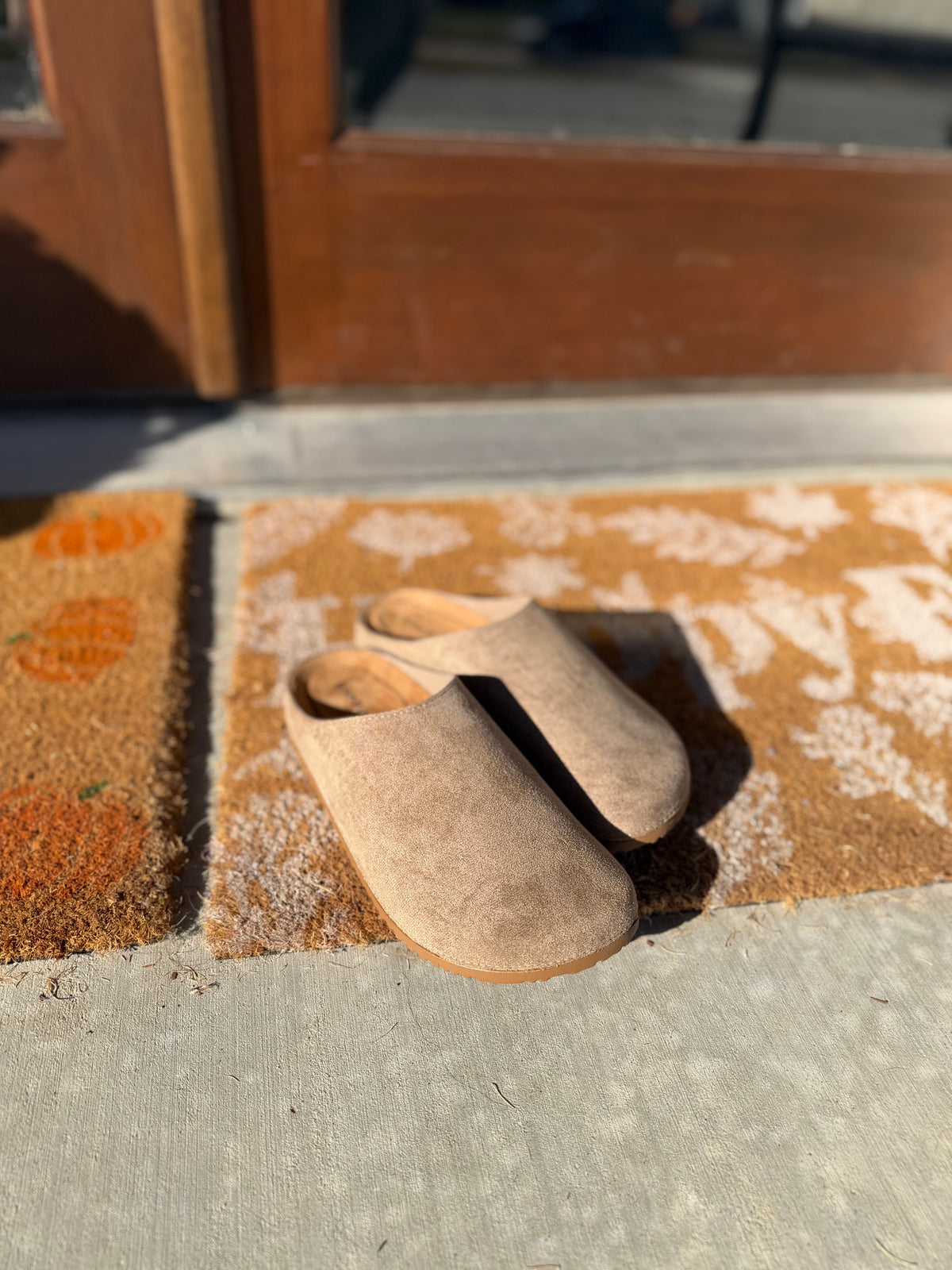Oatmeal Slip-On Clog Mule